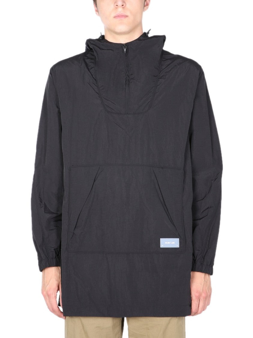 Black Lightweight Nylon Windbreaker