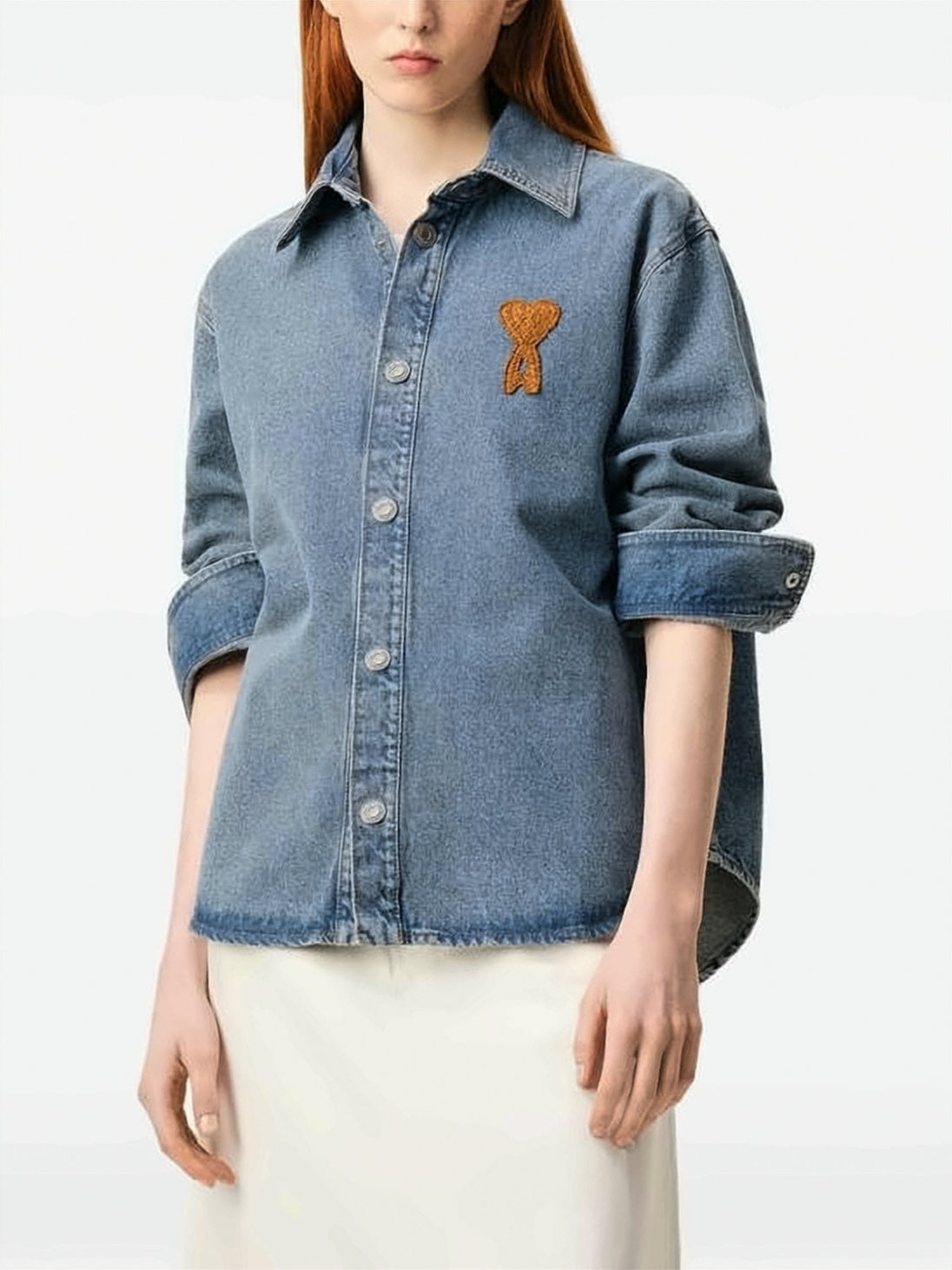 Denim Shirt with Classic Collar