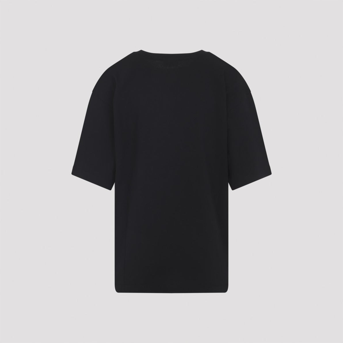 Black Short-Sleeve T-Shirt With Tonal Swirl Embroidery