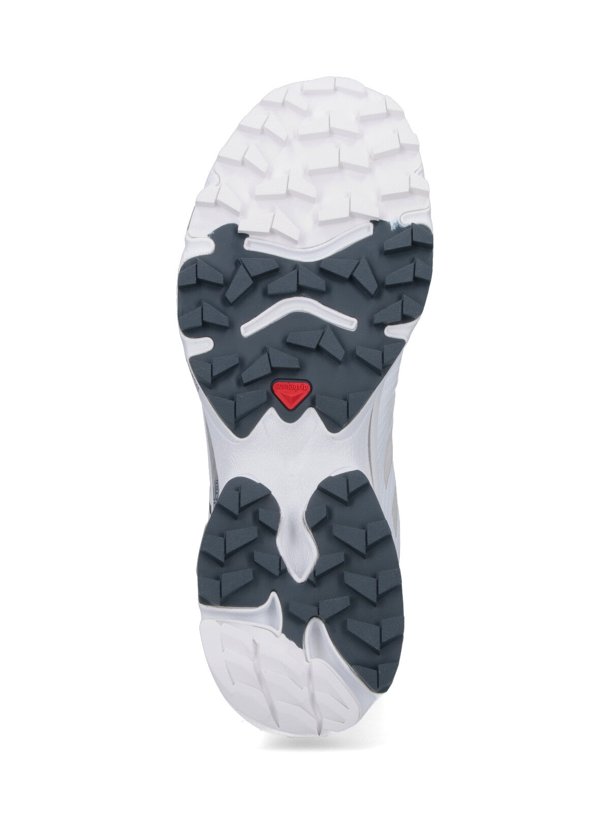 White Fabric Sneakers With Quicklace™ Closure And Grey Accents