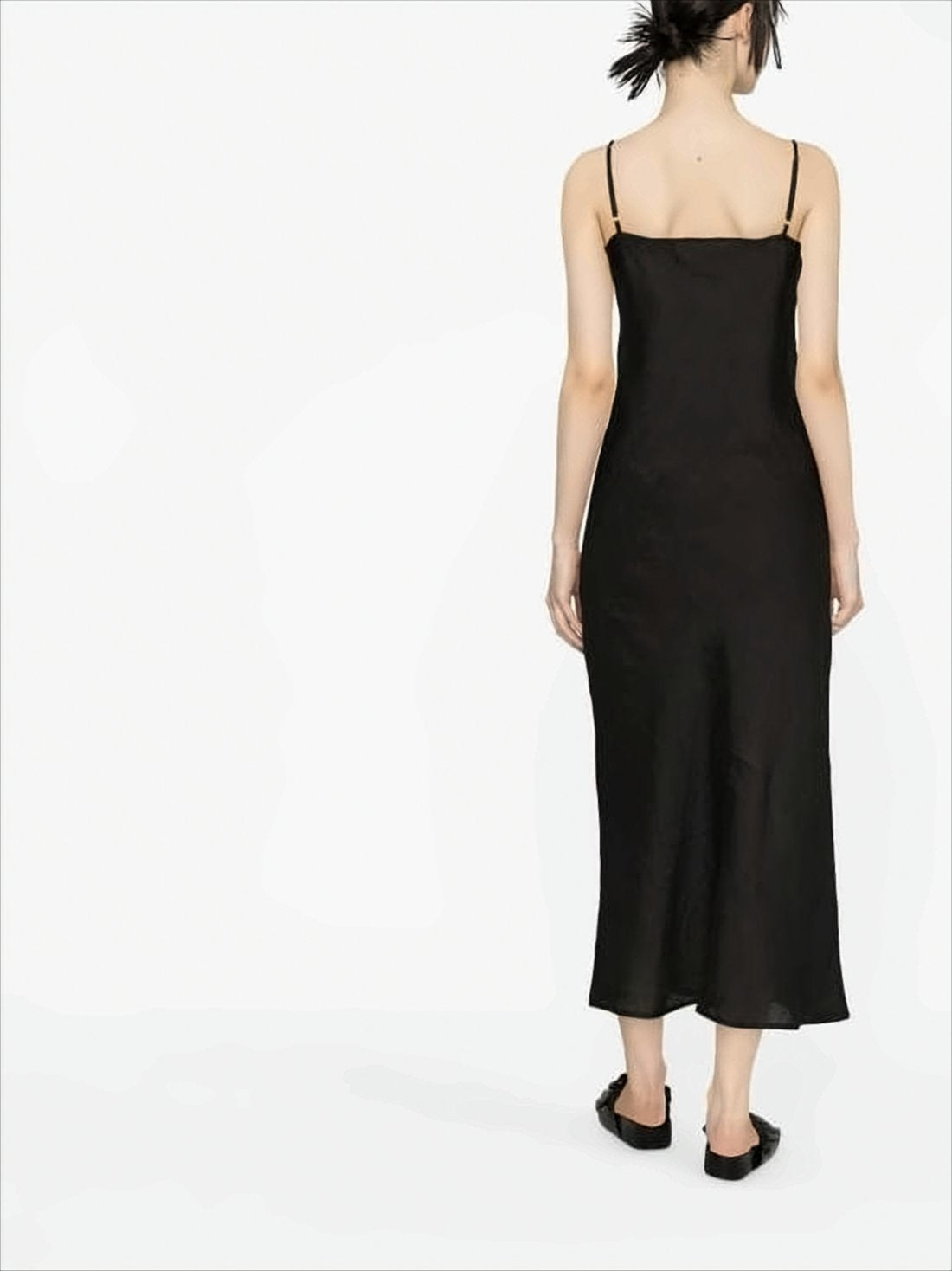 Long Linen Dress with Spaghetti Straps