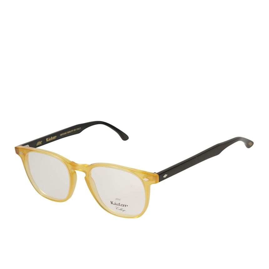Cambridge Translucent Amber-Yellow Eyeglasses with Black Temples