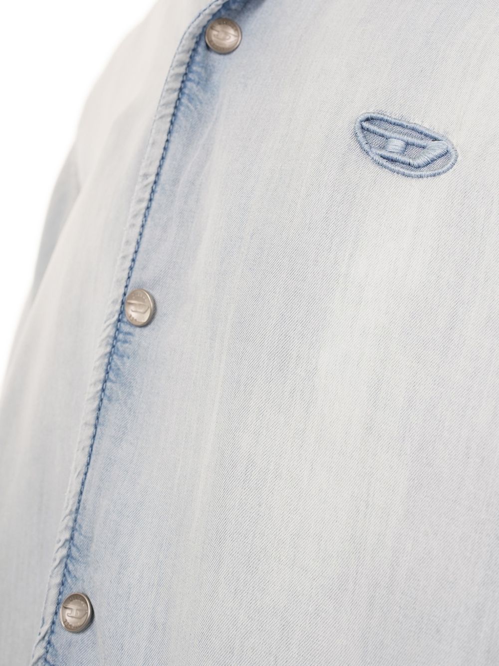 Short-Sleeve Casual Shirt with Light Wash Effect