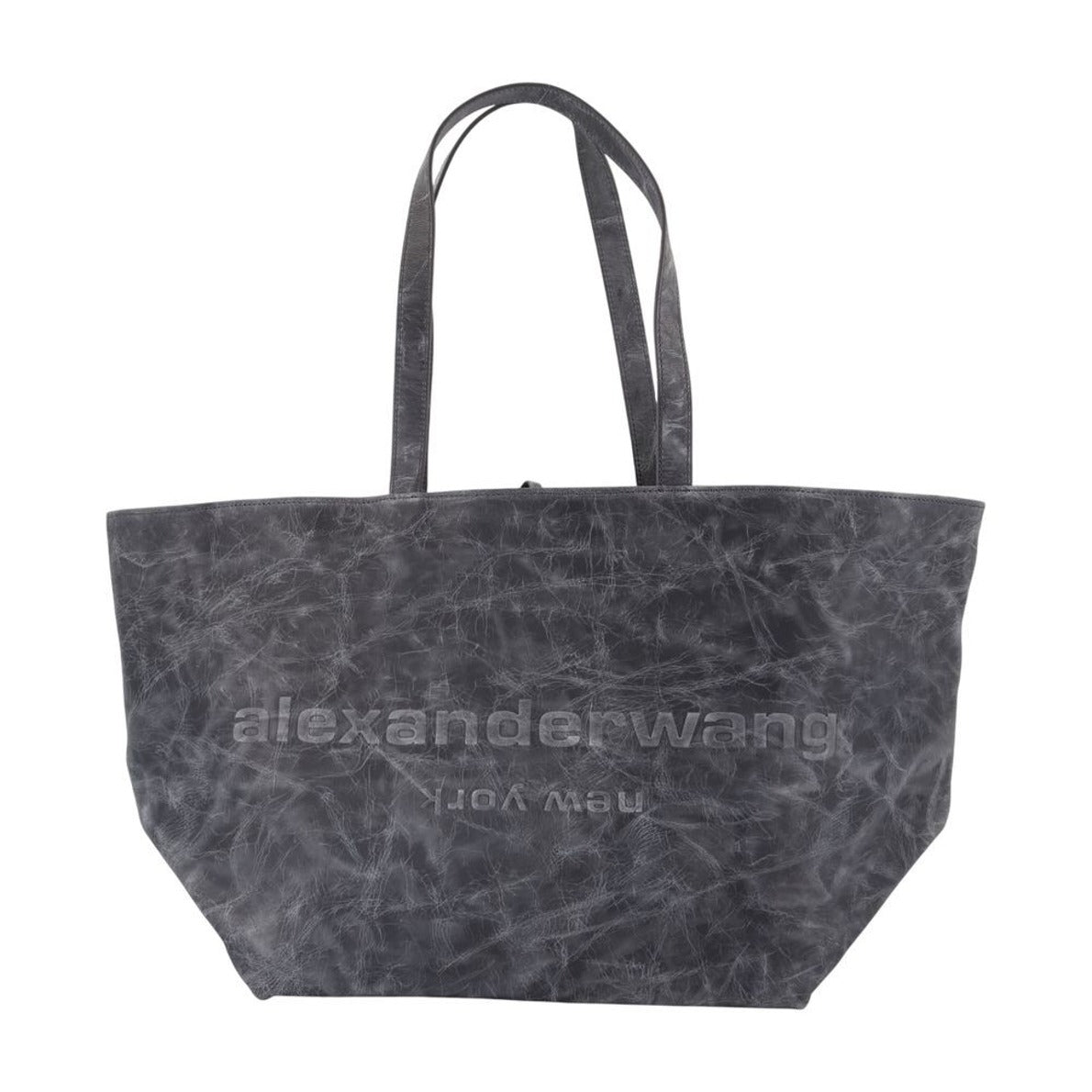 Punch Shopper Bag - Leather - Grey