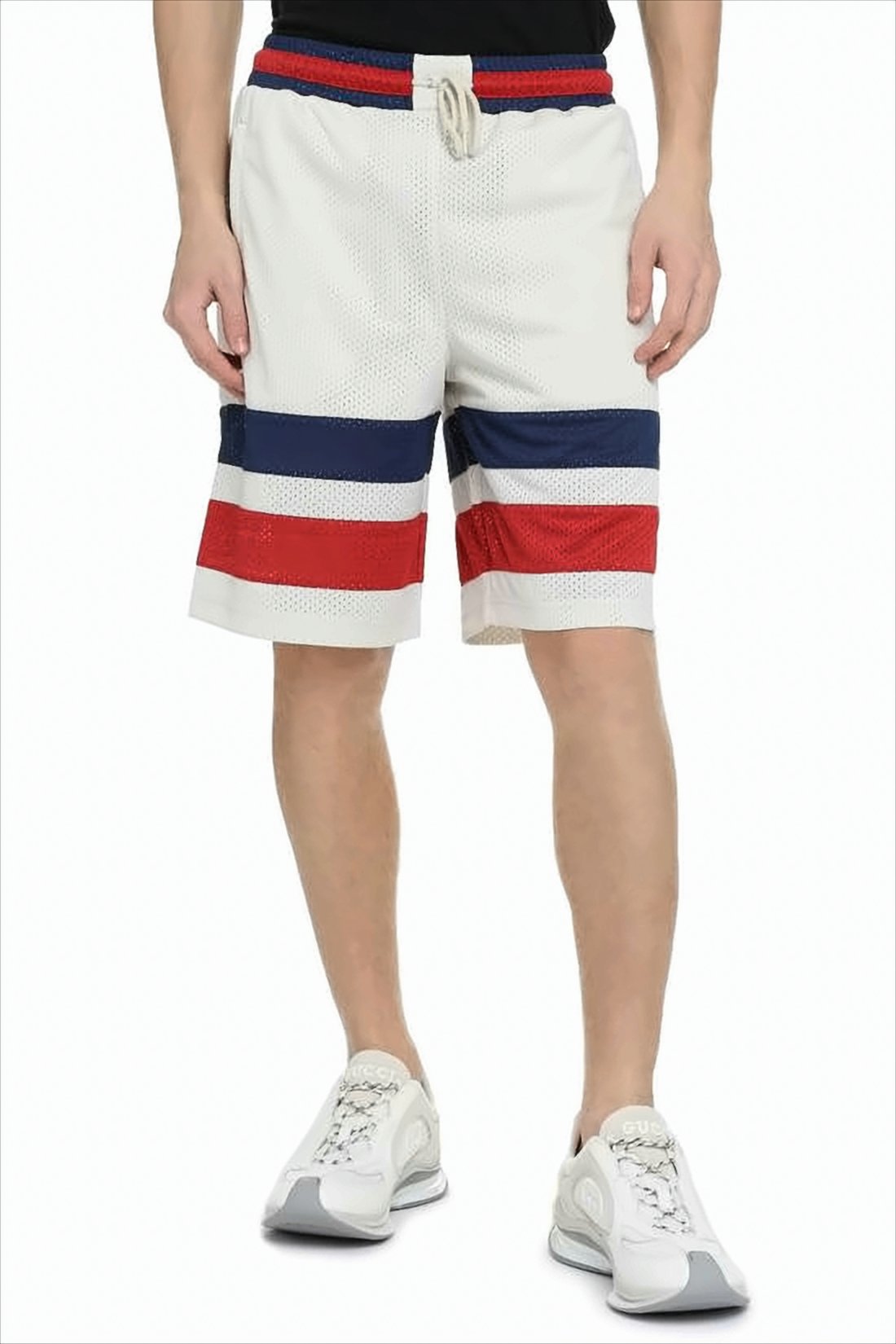 Navy and Red Striped Performance Shorts