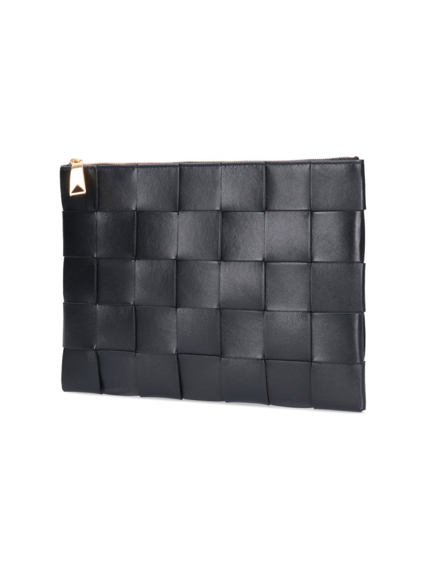 Intrecciato Lambskin Pouch With Gold Hardware
