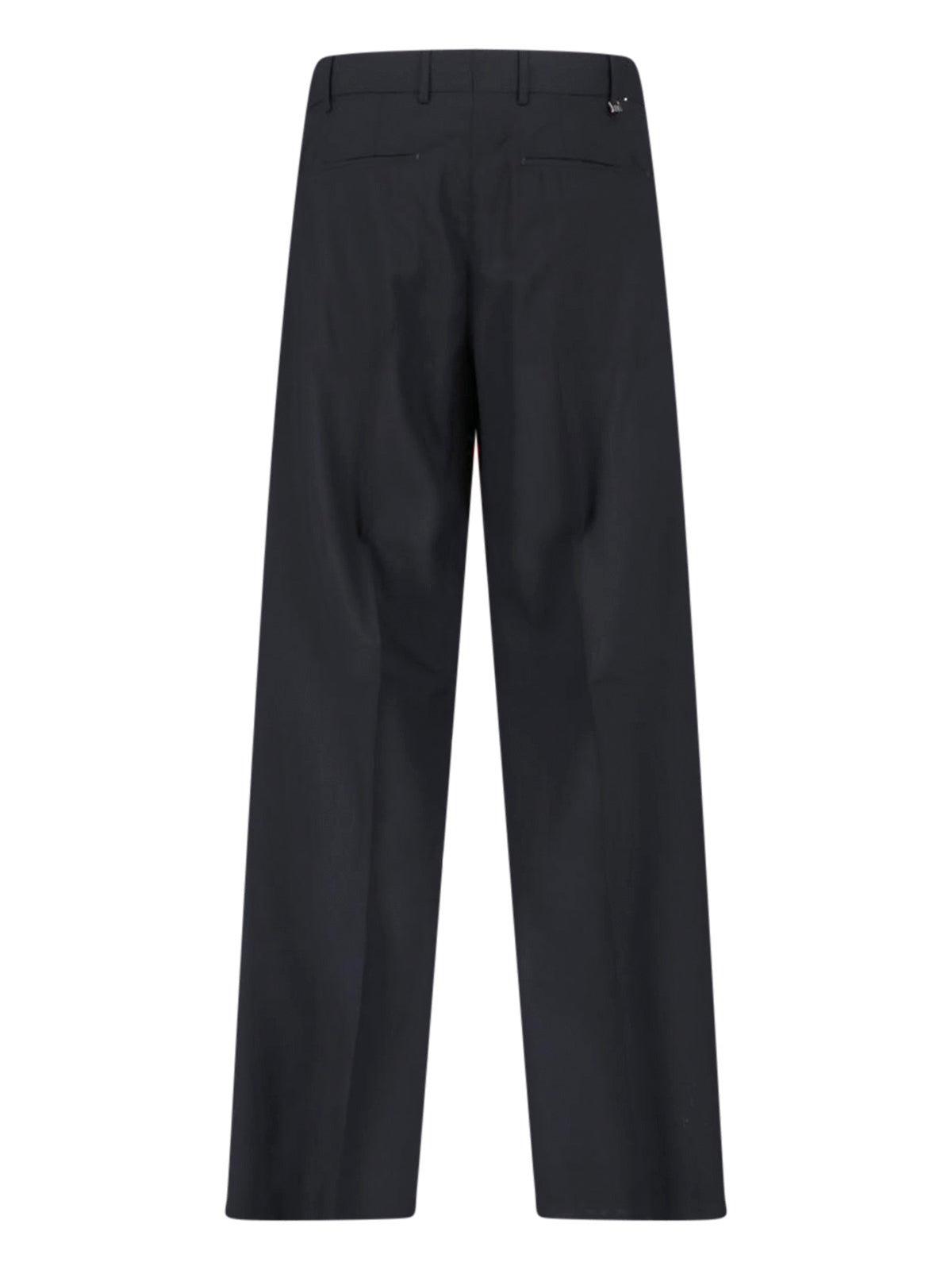 Black Mid-Rise Straight-Leg Virgin Wool Trousers