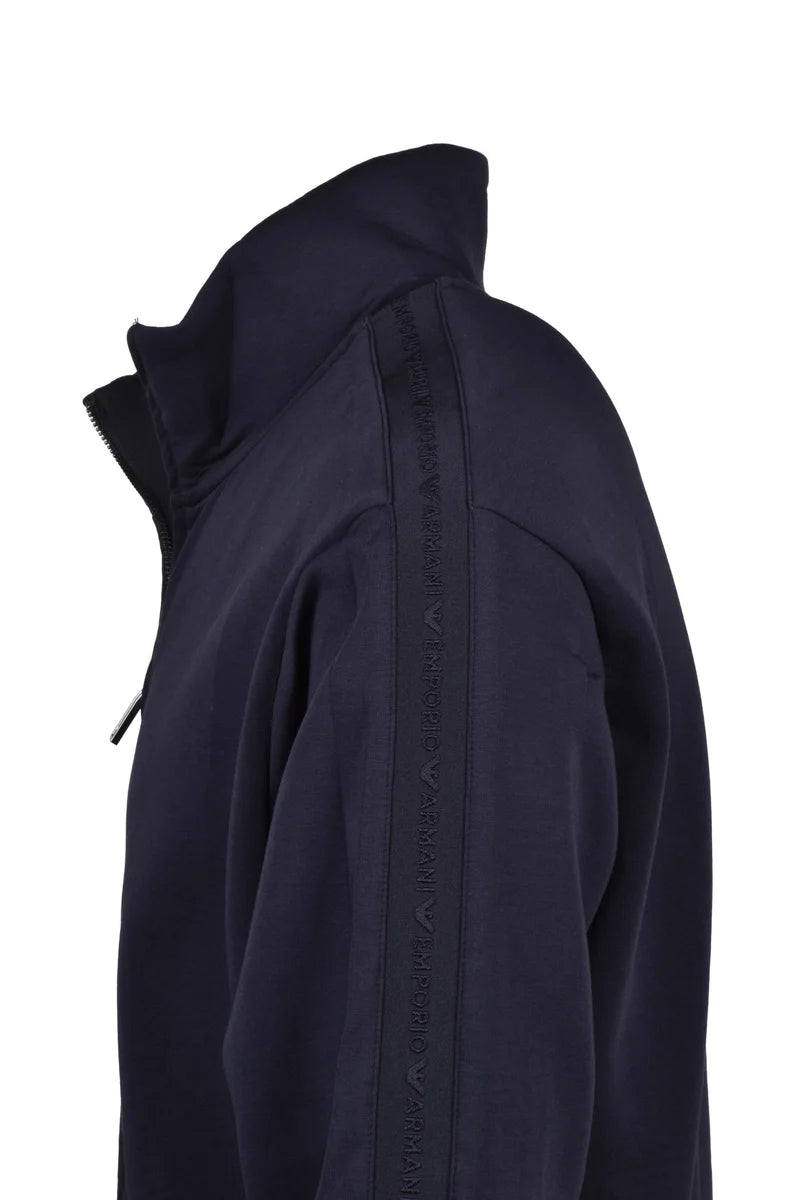 Zip Sweatshirt Cotton Polyester Stretch - Blue