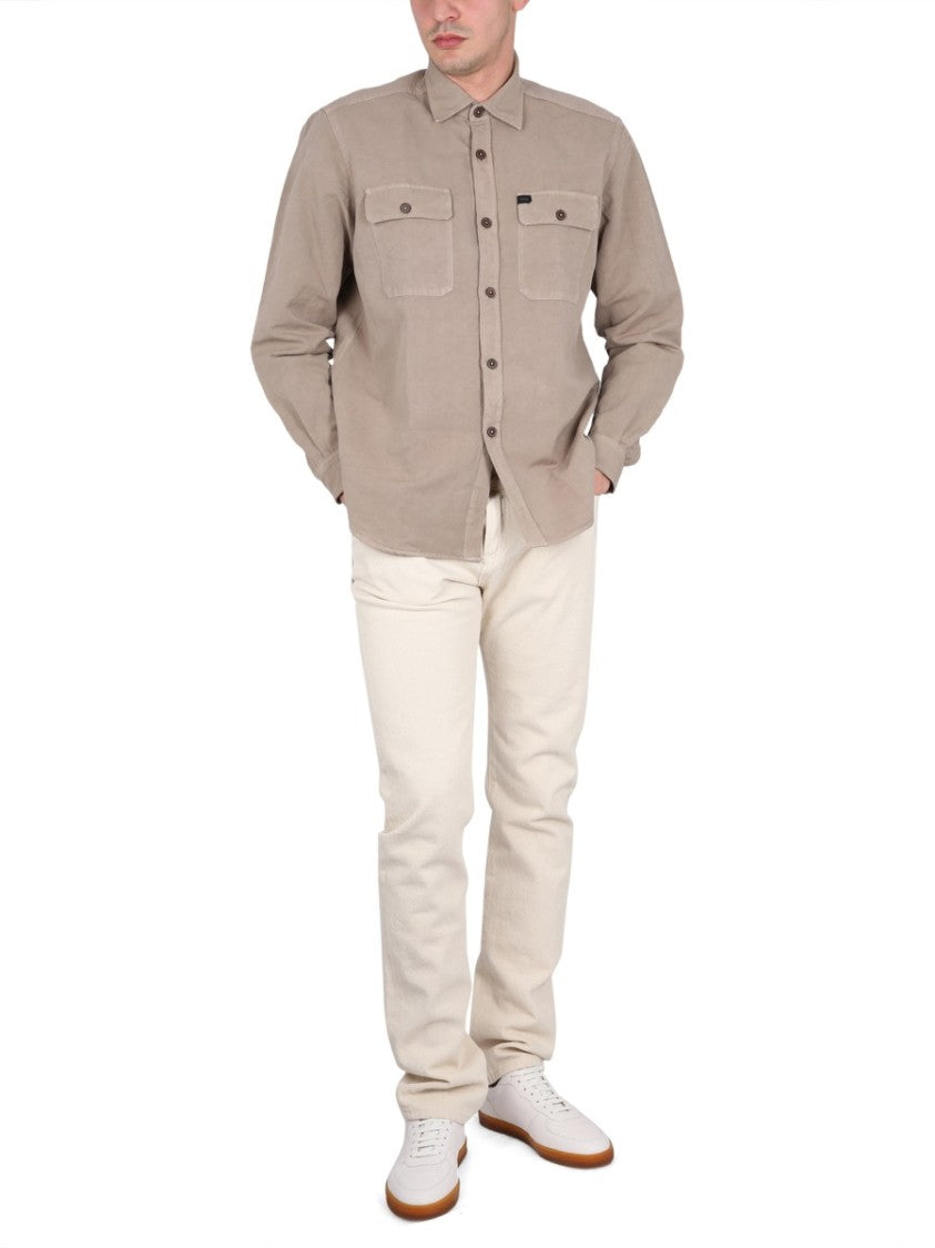 Textured Cotton-Linen Shirt With Classic Collar