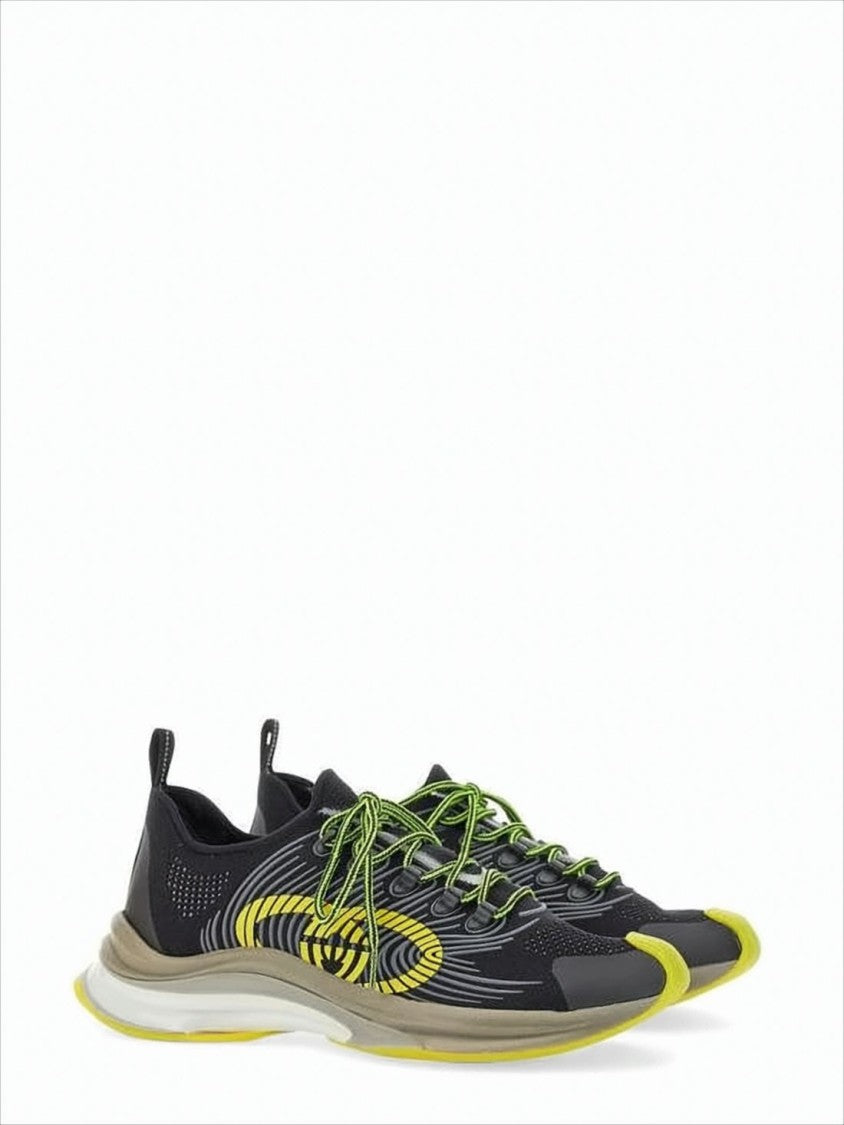 Dynamic Black Sneakers with Yellow