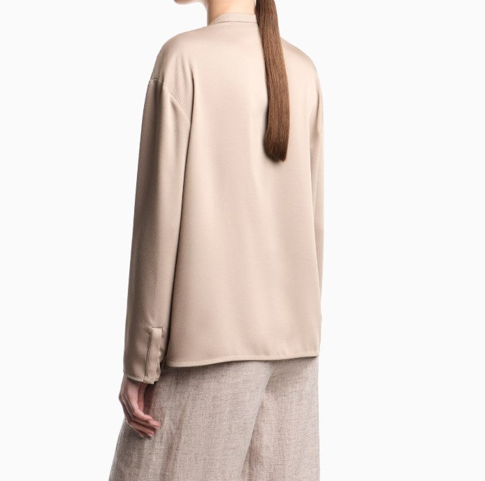 Crepe Twill Guru Collar Covered Shirt