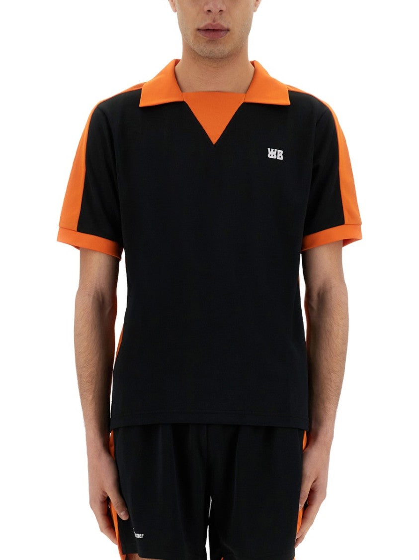 Black Contrasting Collar Polo Shirt