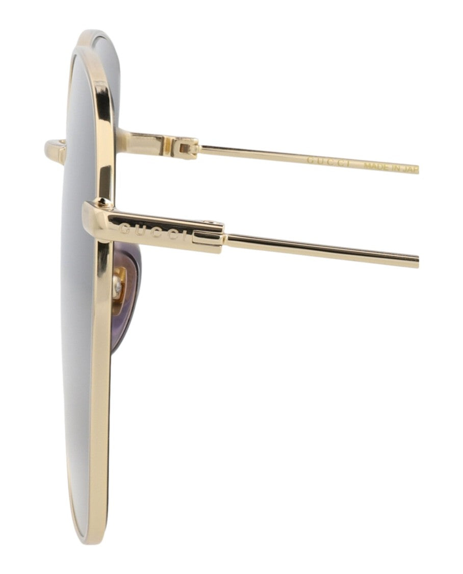 Square-Frame Metal Sunglasses