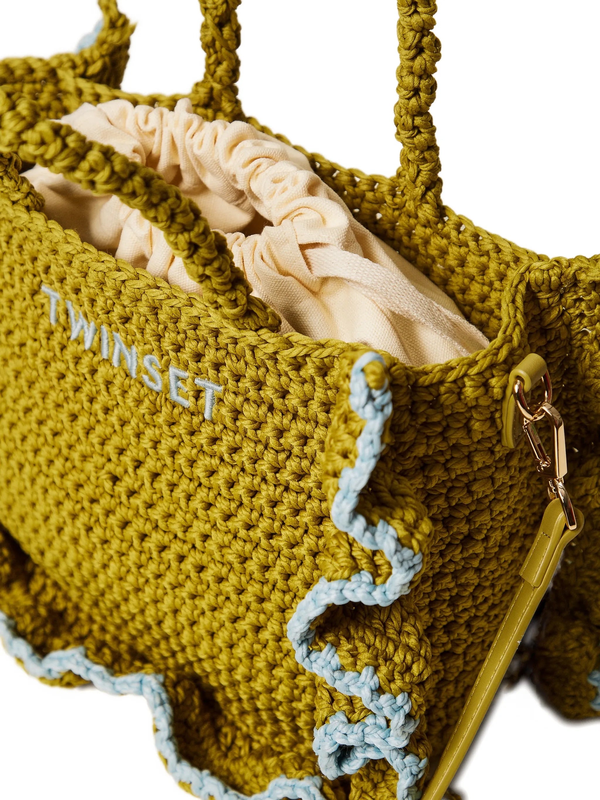 Mustard Yellow Rectangular Knit Handbag