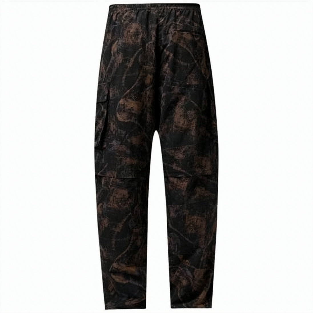 Straight Fit Cargo Pants with Abstract Earthy Pattern
