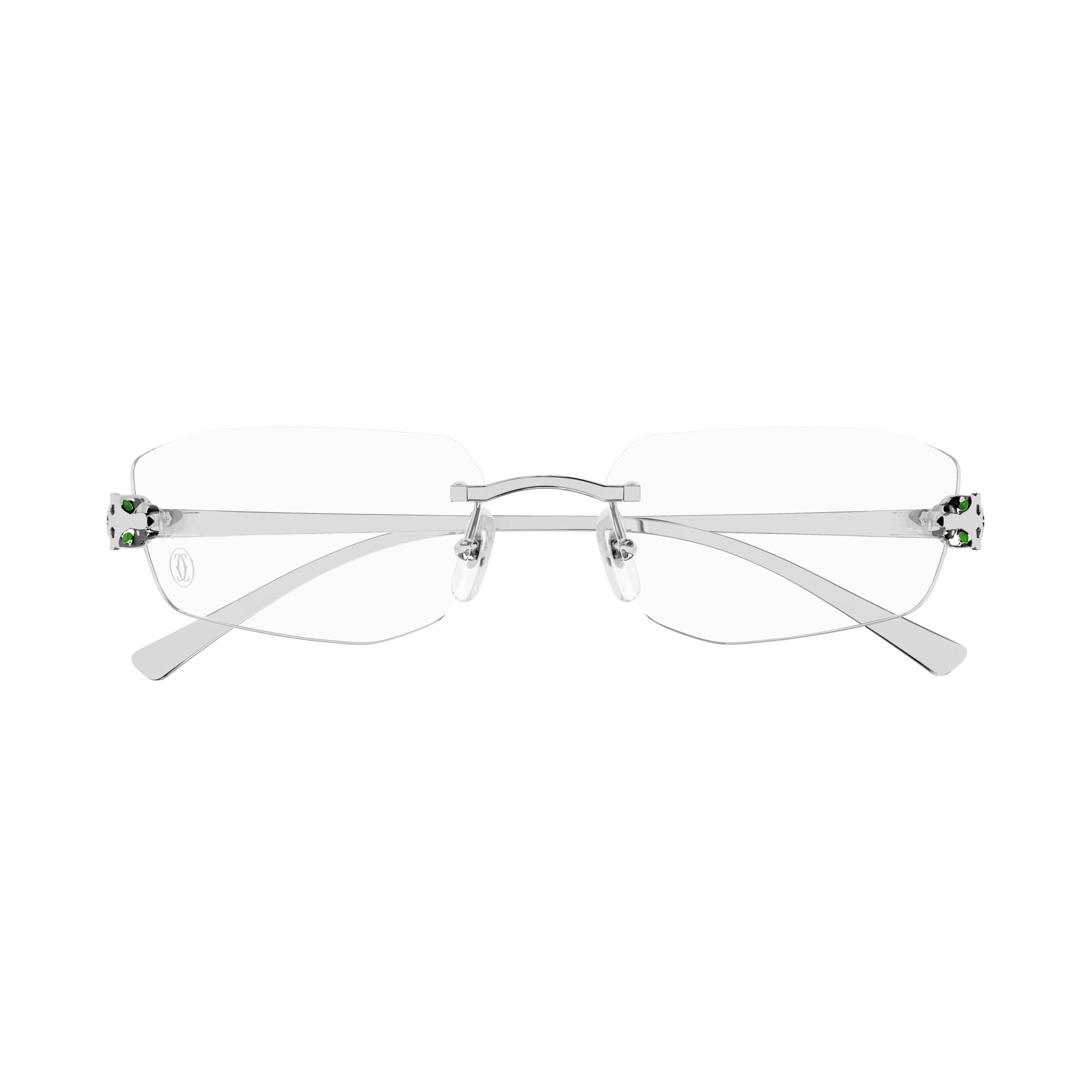 Rimless Eyeglasses With Panther Head Design In Metal Frame