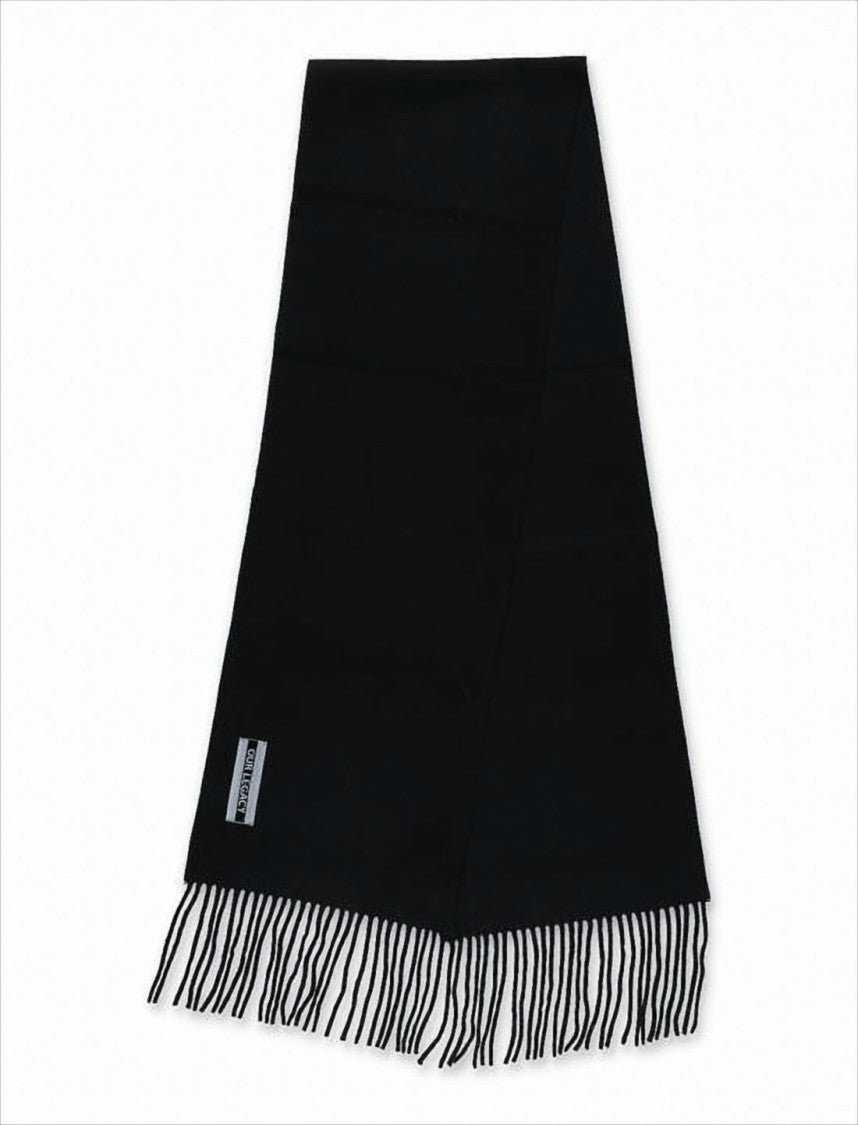 Rectangular Black Wool Scarf