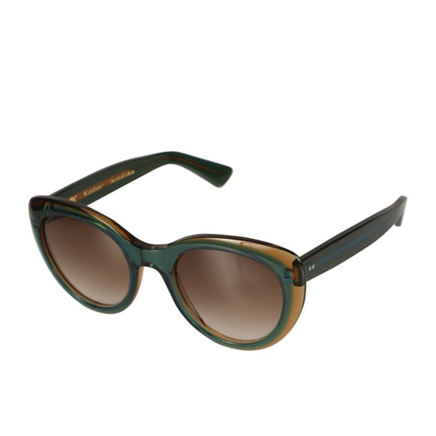Sophia Rounded Cat-Eye Sunglasses with Glossy Finish