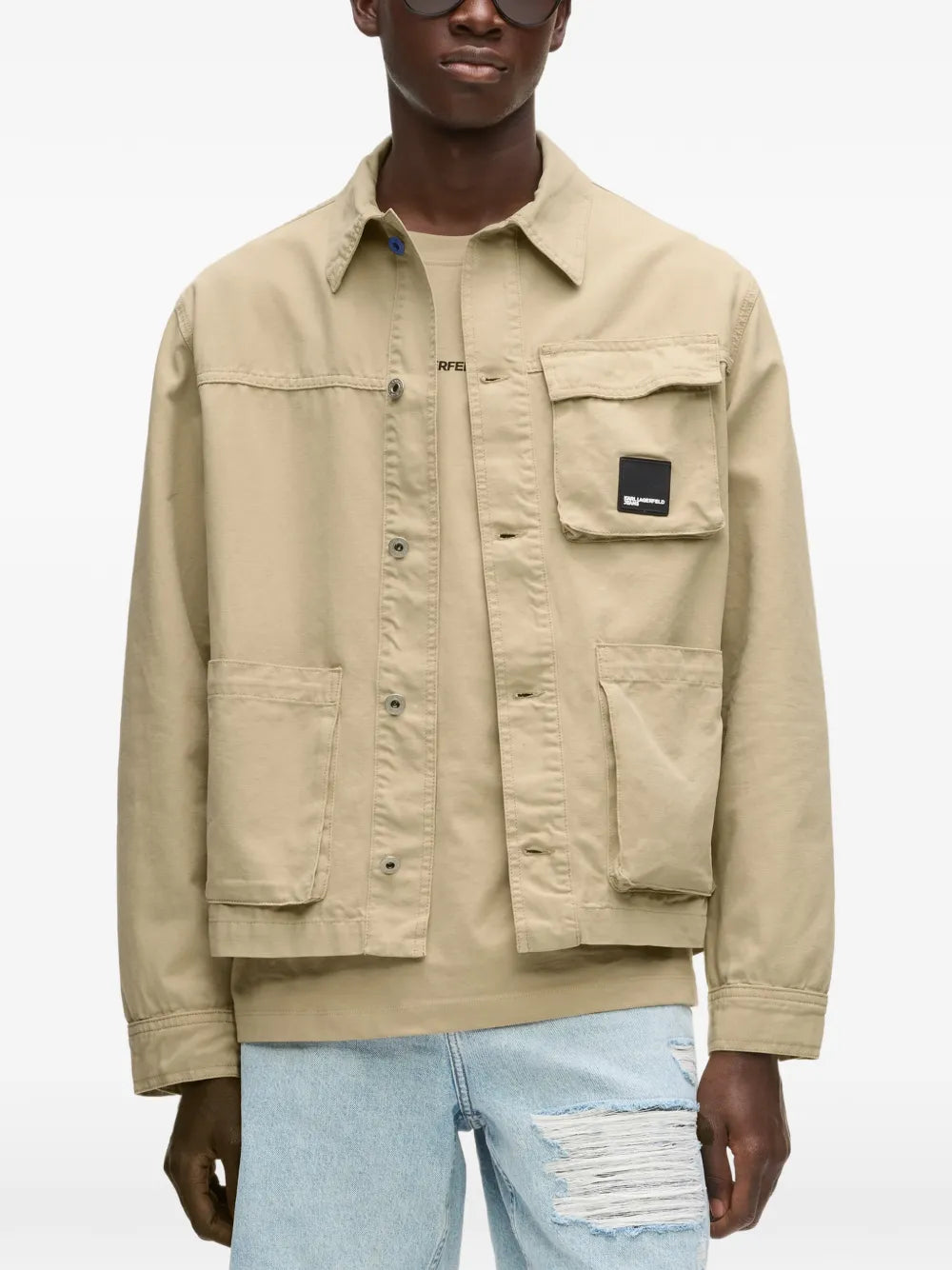 Boxy Cropped Jacket with Classic Collar