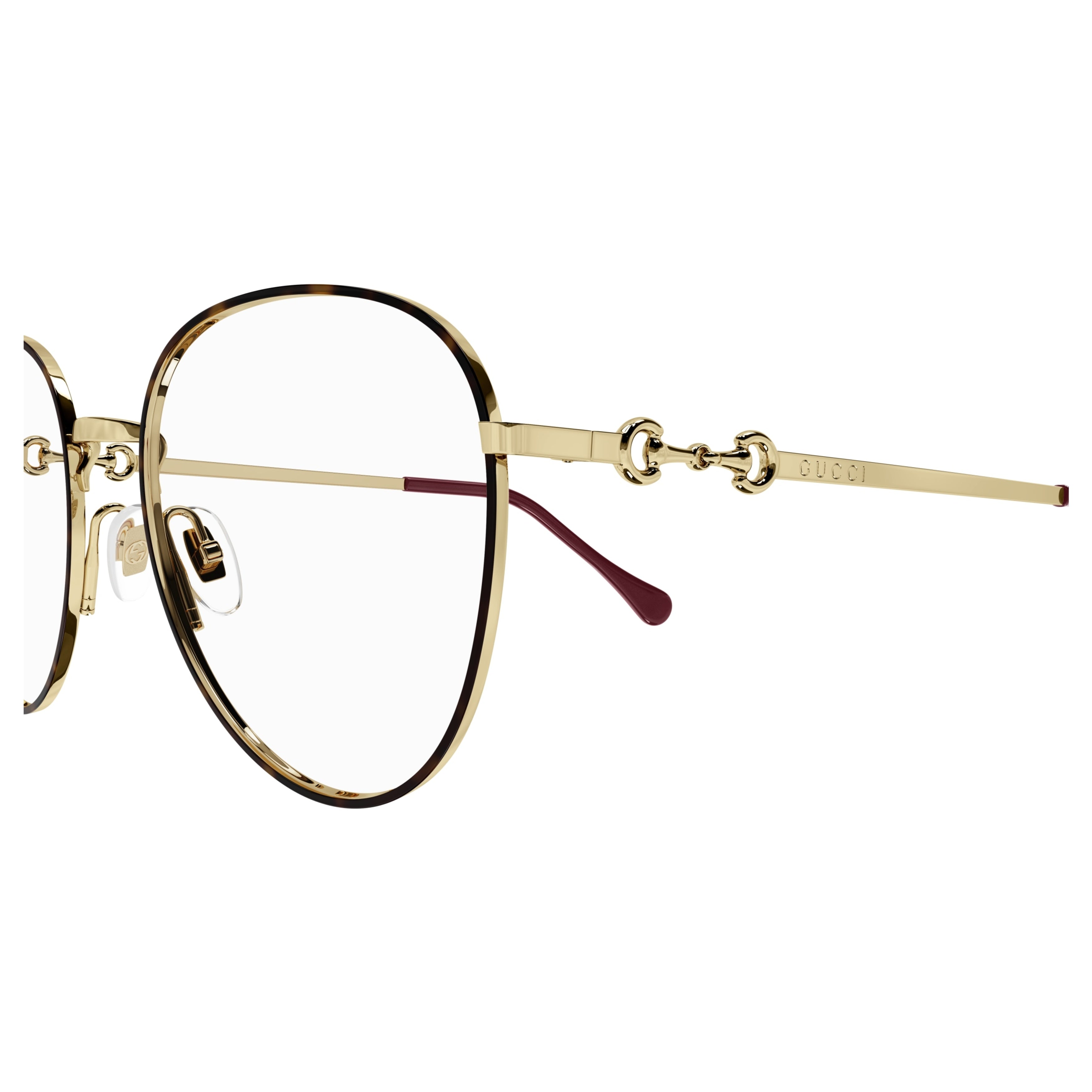 Gg0880o Gold-Toned Tortoiseshell Patterned Eyeglasses
