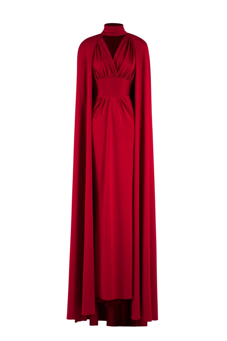 Jersey Dress With Cape