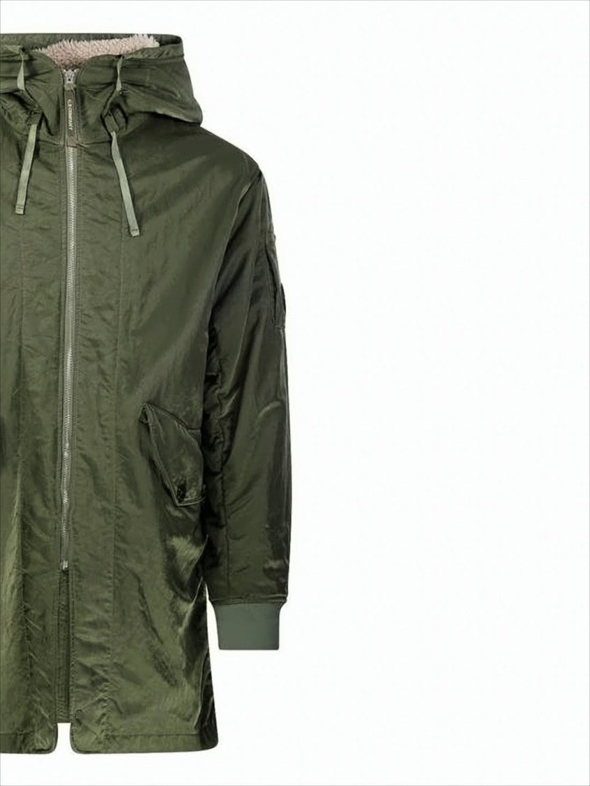 Relaxed-Fit Green Hooded Jacket With Functional Pockets