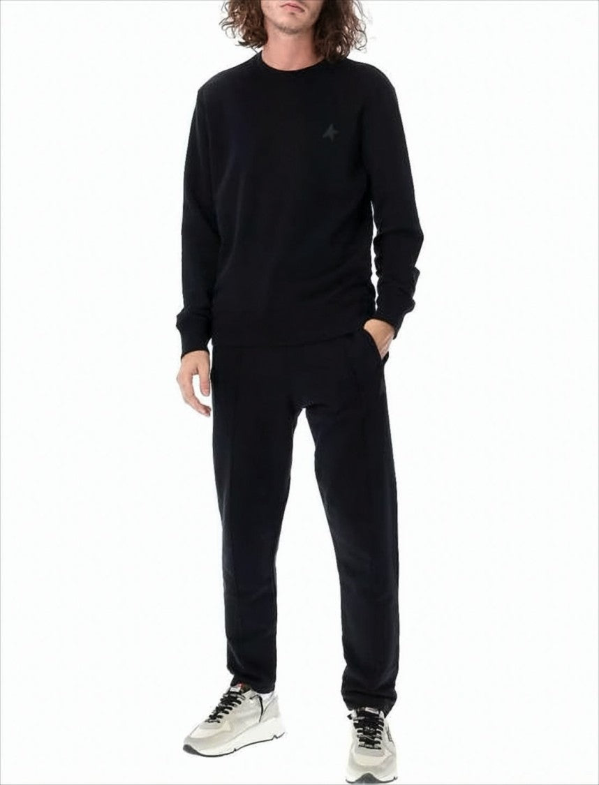 Relaxed Fit Black Star Print Track Pants
