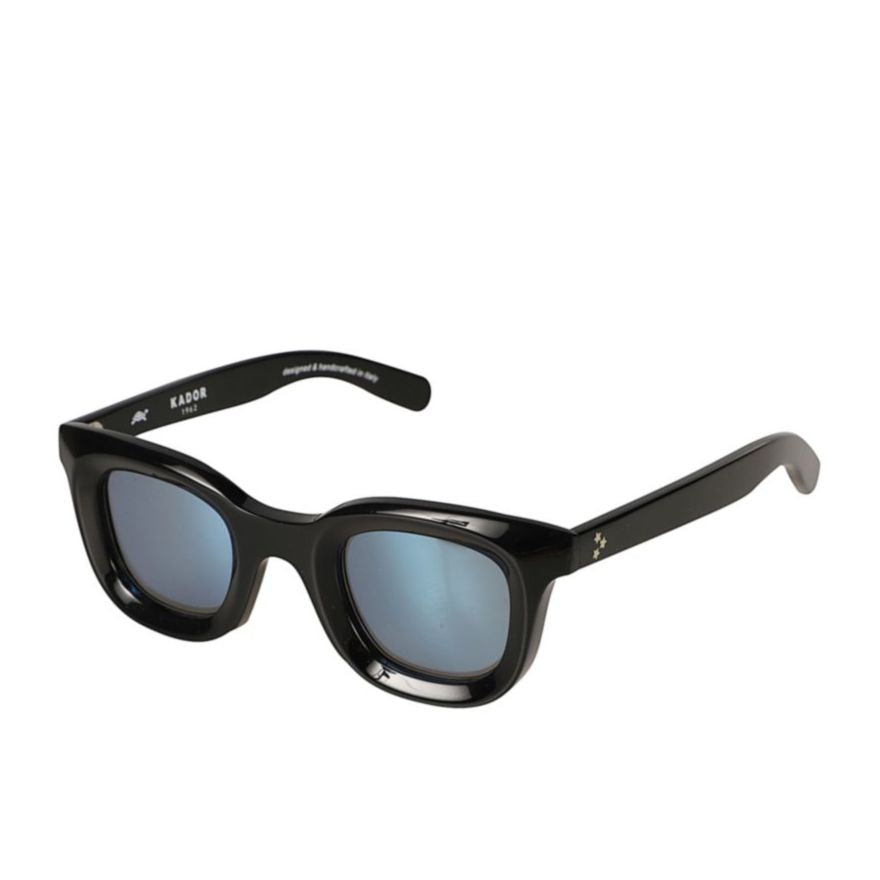 Joy Bold Rectangular Sunglasses with Reflective Blue Lenses