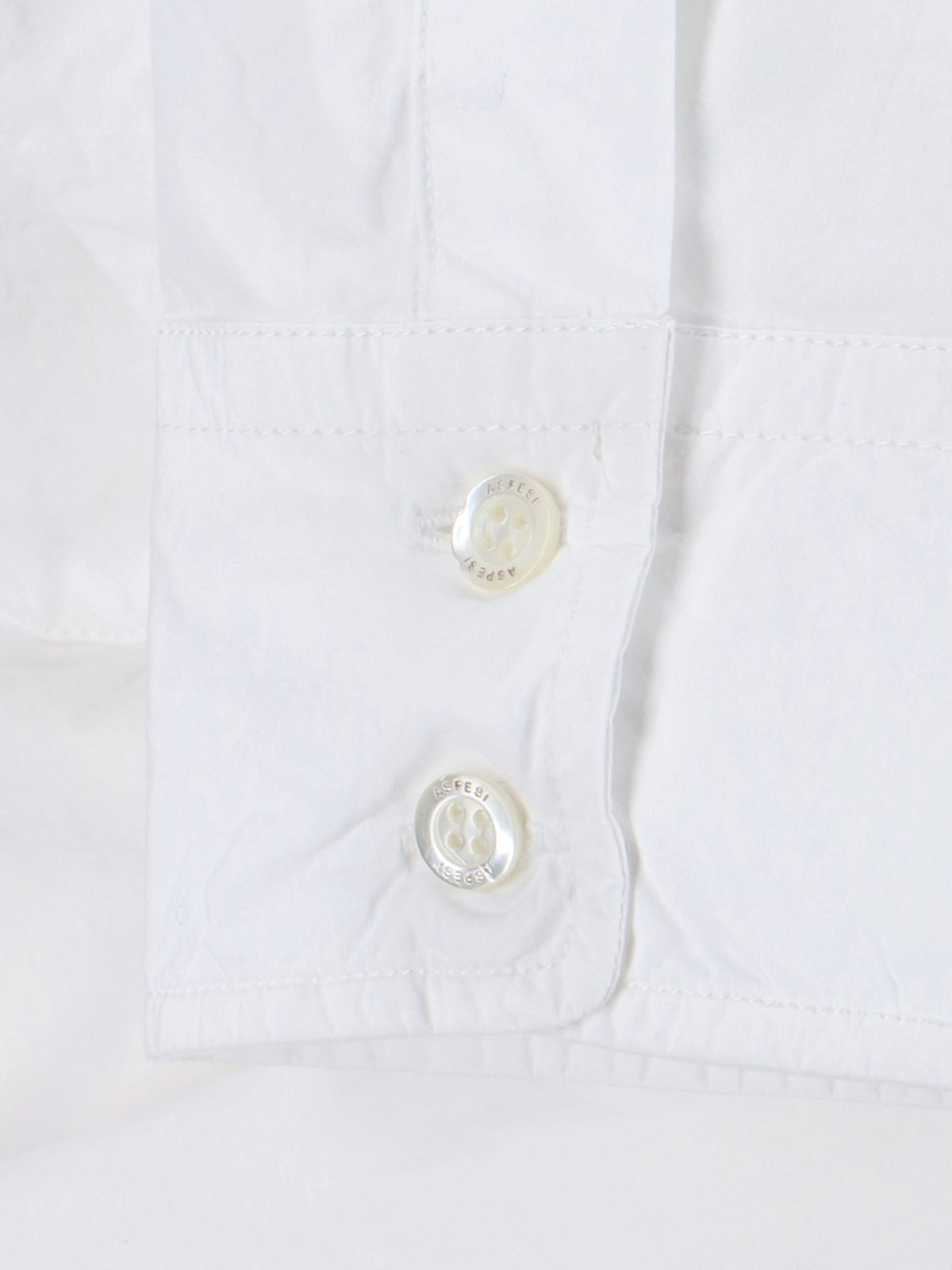White Button-Down Shirt with Structured Collar