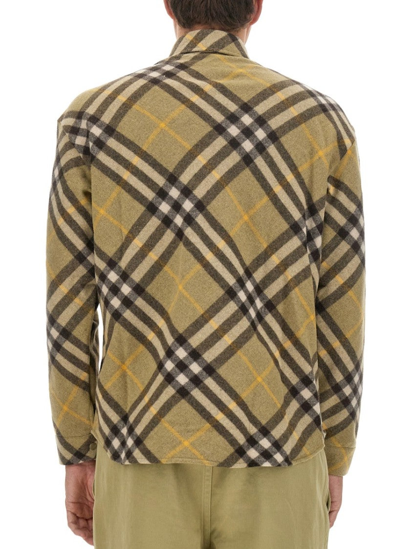 Plaid Wool Shirt With Zippered Chest Pockets