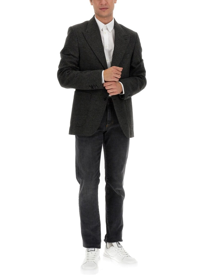 Single-Breasted Jacket With Peaked Lapels