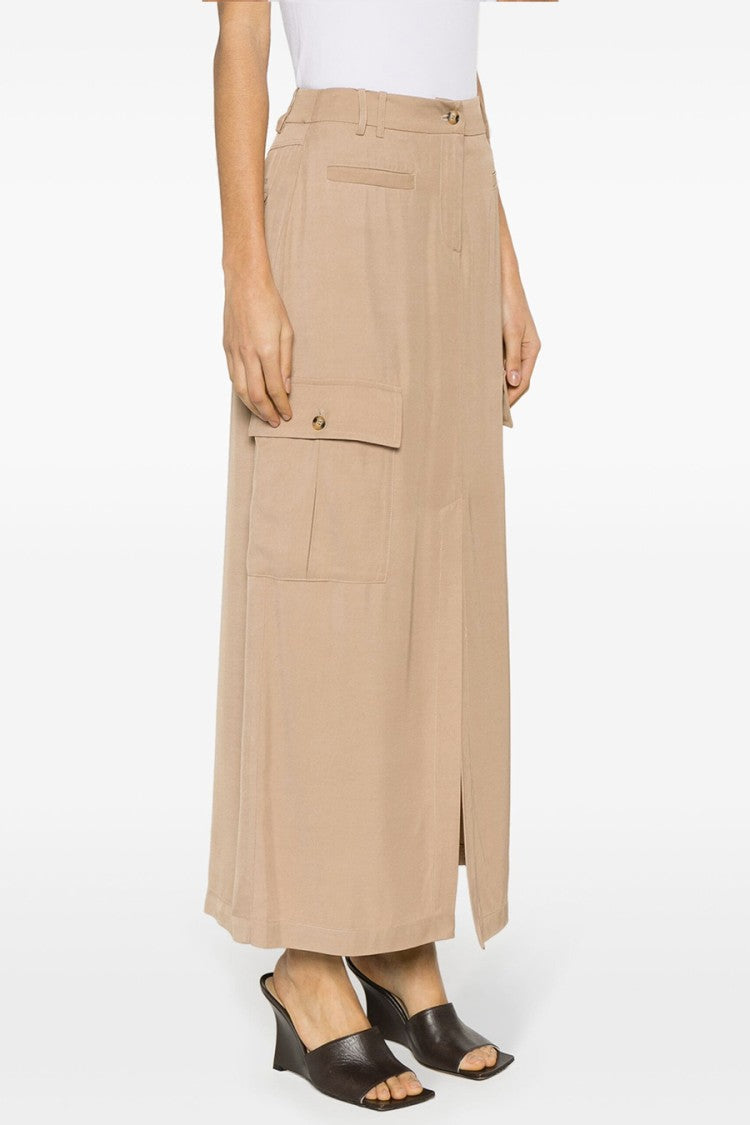 Beige Viscose Skirt