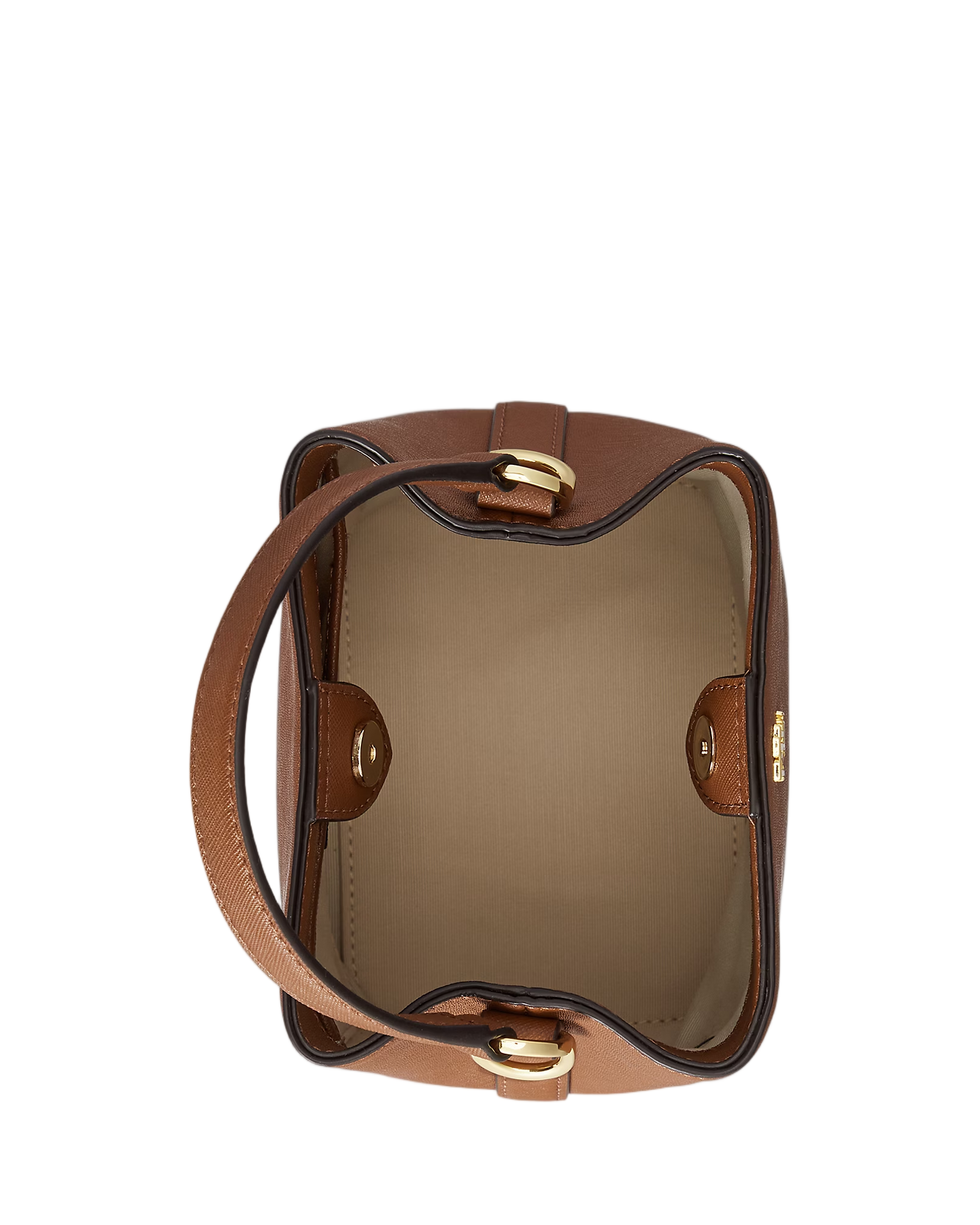 Compact Crosshatch Leather Bucket Bag
