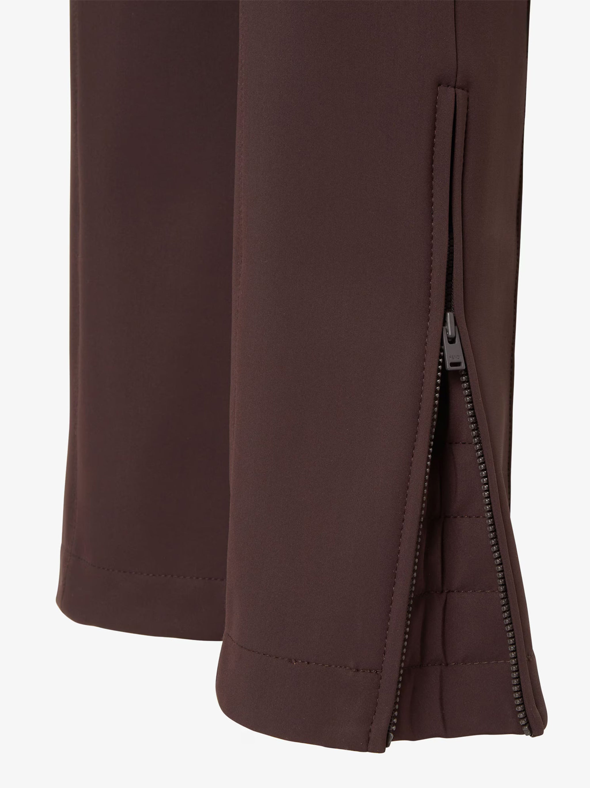 Fitted Brown High Waist Ankle-Zip Pants