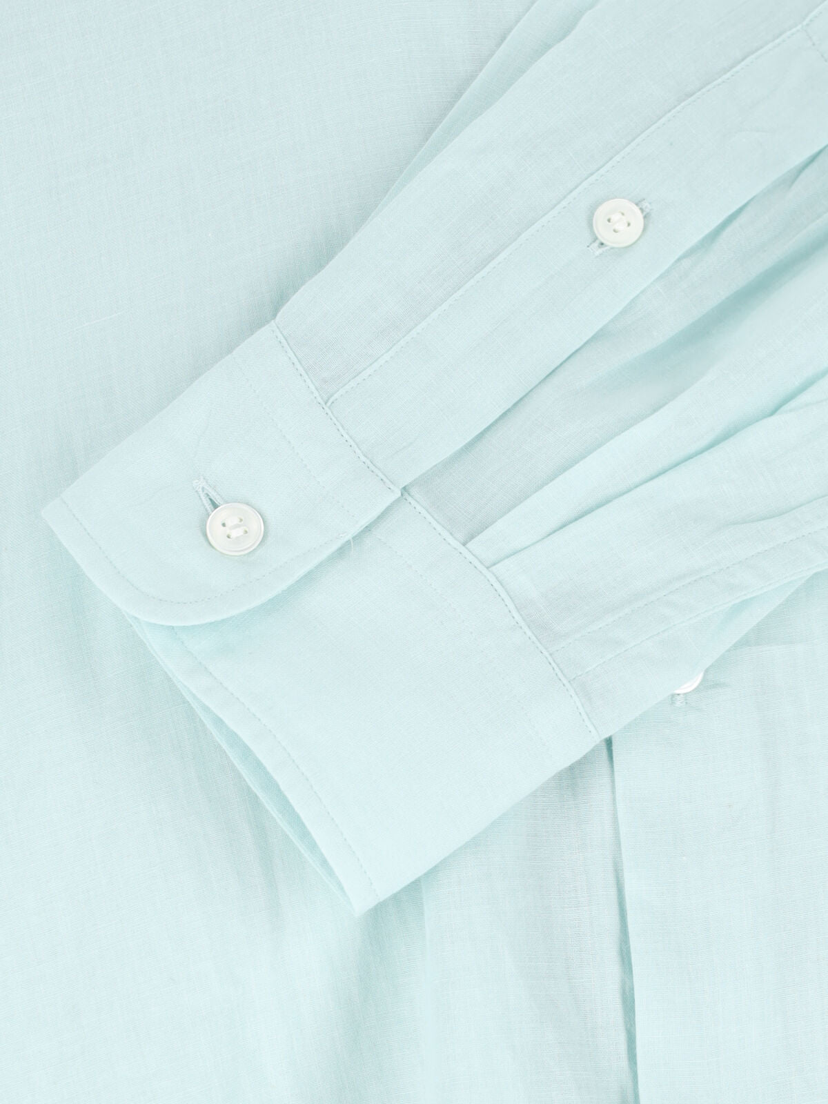 Green Long-Sleeved Classic Collar Cotton Shirt