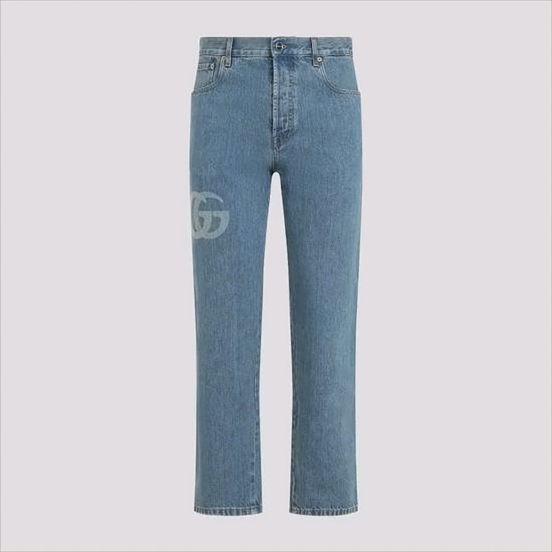 Classic Straight-Leg Blue Denim Pants