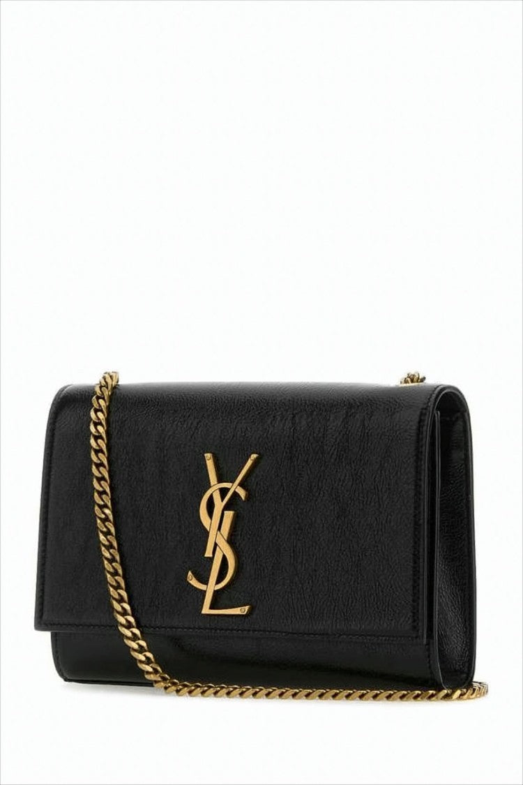 Rectangular Shoulder Bag with Gold-tone Interlocking Logo