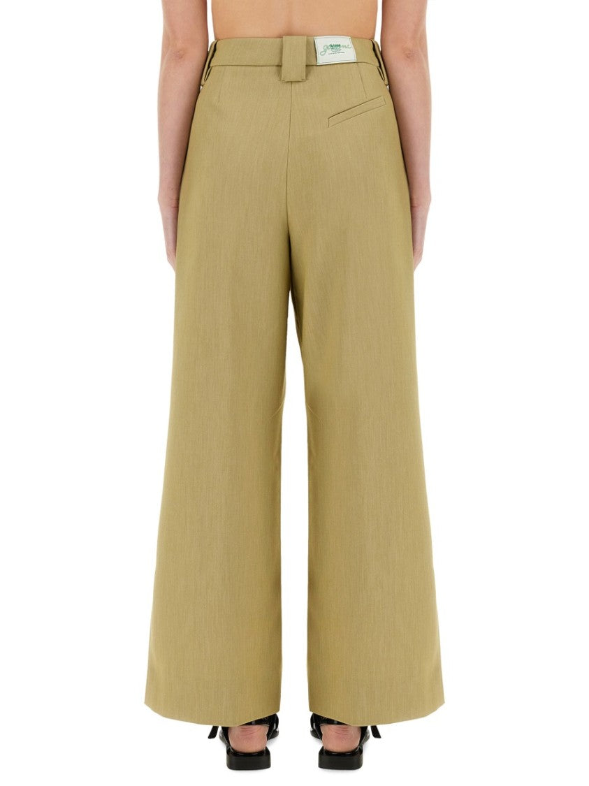 Mid-Waist Wide-Leg Suit Pants