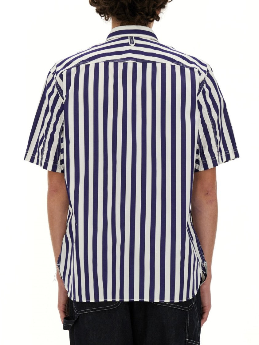 Short-Sleeved Vertical Stripe Shirt