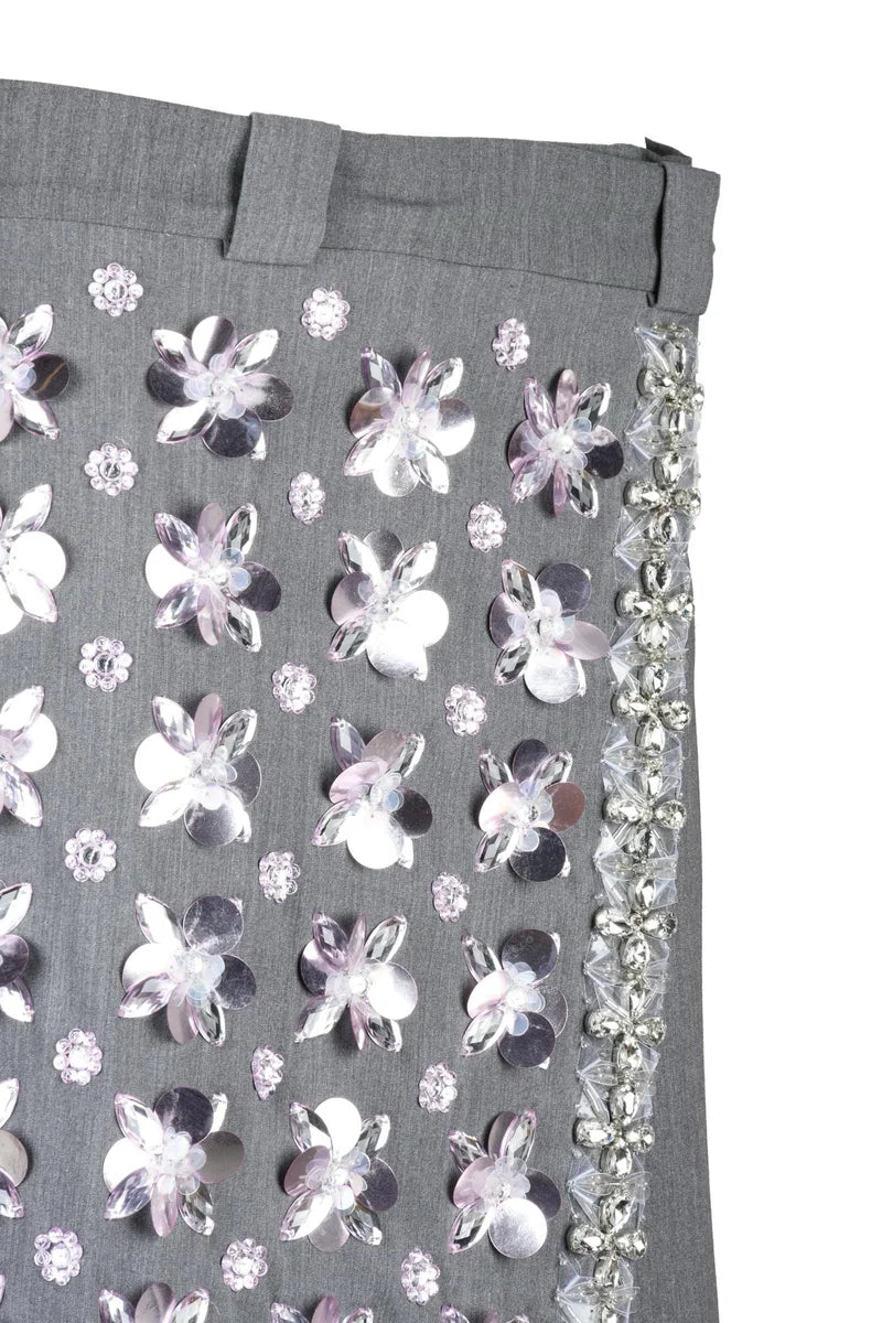 Straight Wrap Skirt - Grey