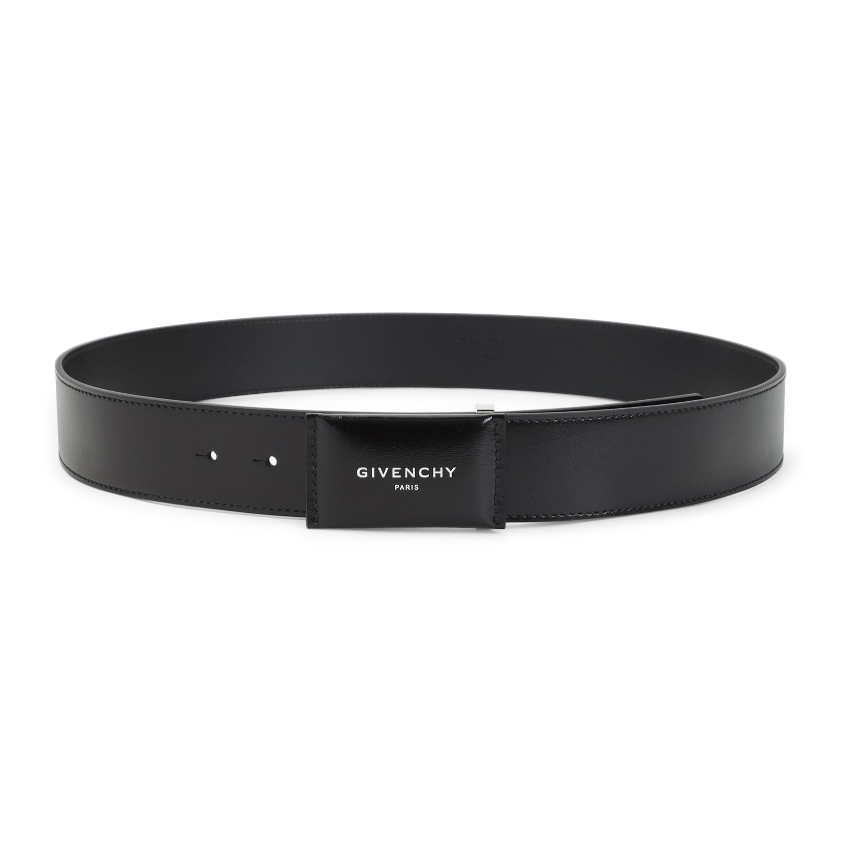 Polished Black Calf Leather Belt