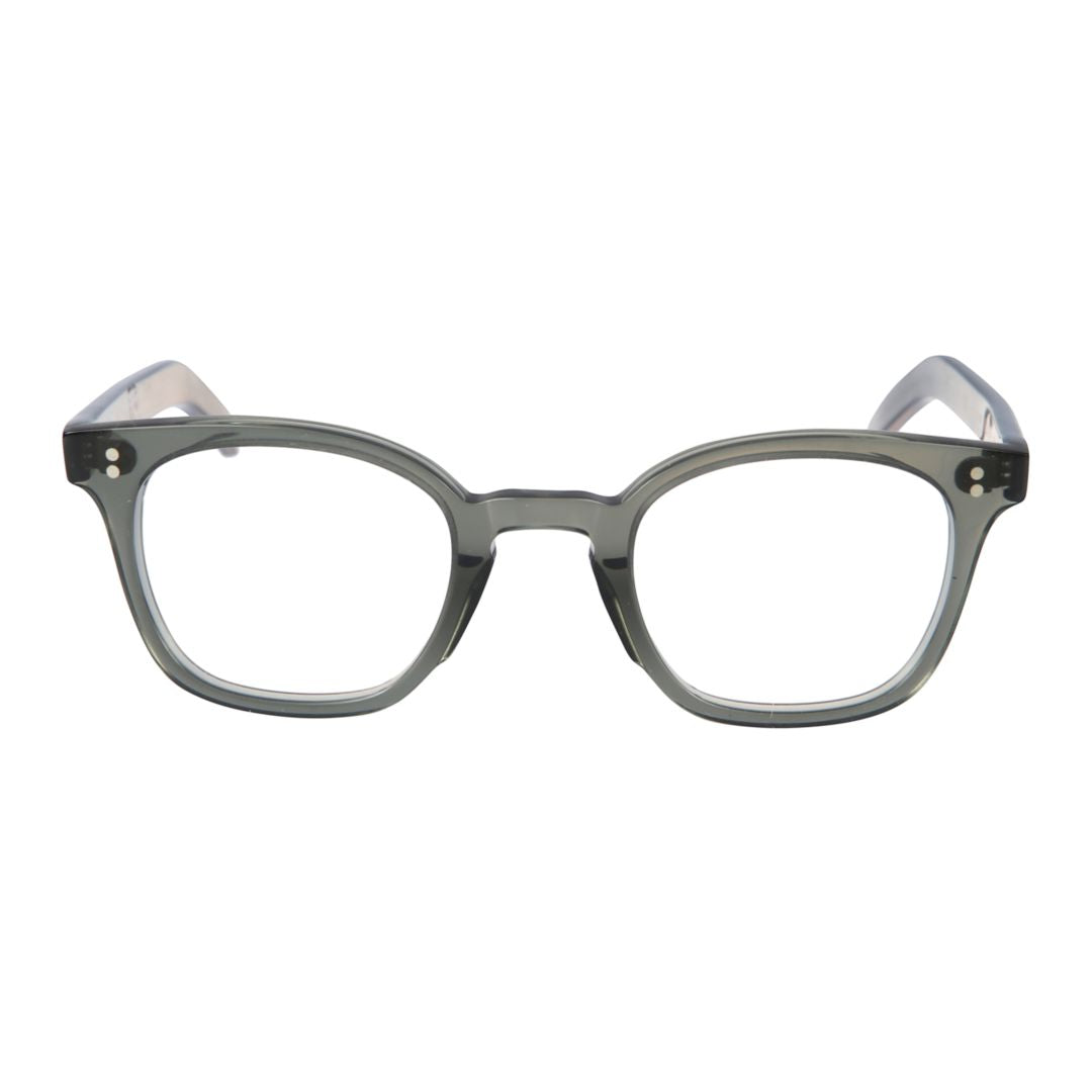 Klassiko Translucent Grey Rounded Frame Eyeglasses with Metallic Rivets