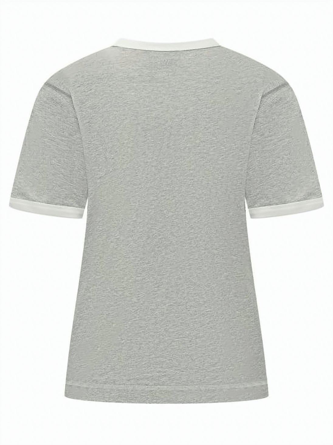 Short-Sleeved Top with Contrast Trim and Textured Detail
