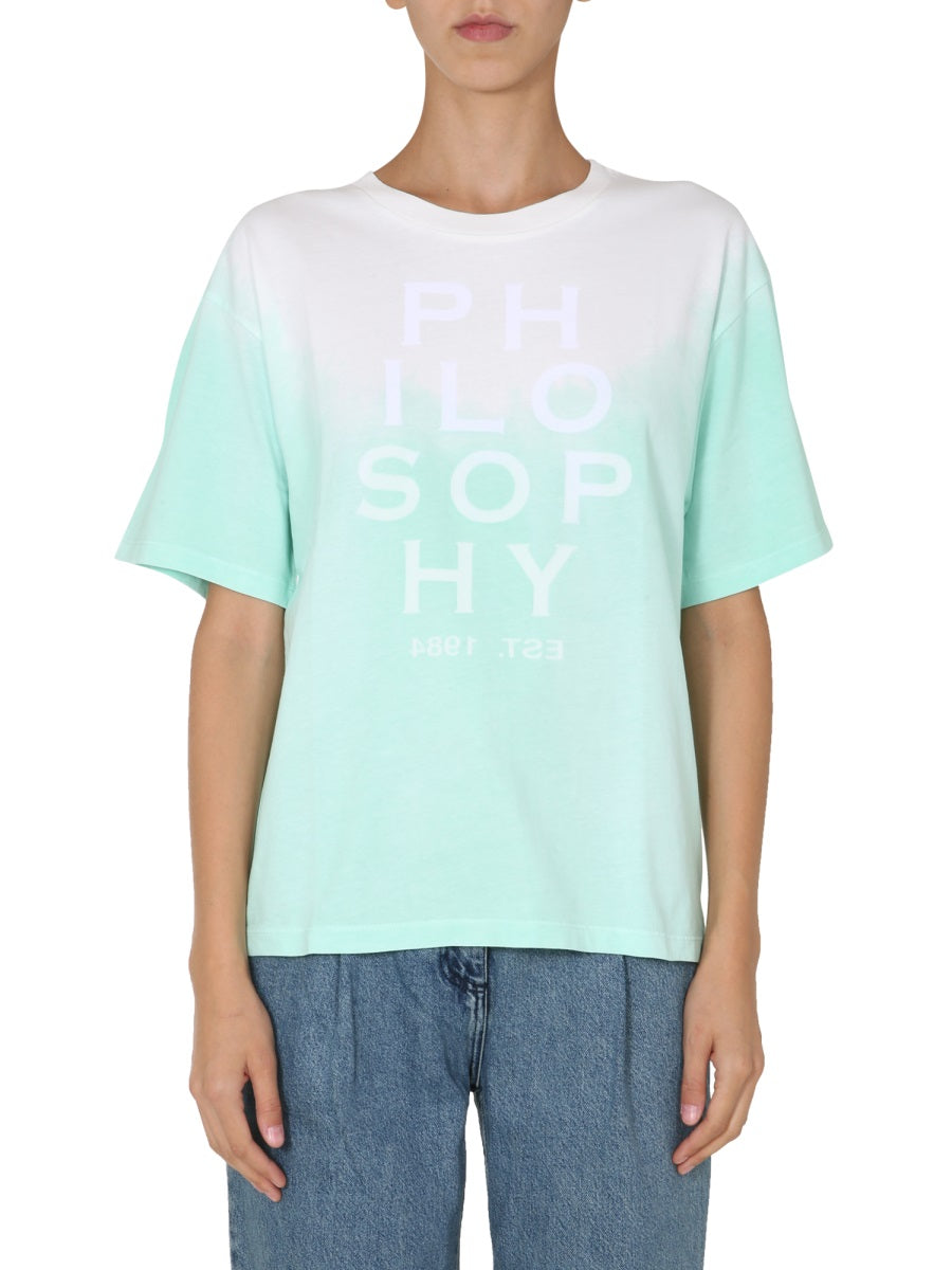 Gradient Jersey Cotton Crew Neck T-Shirt