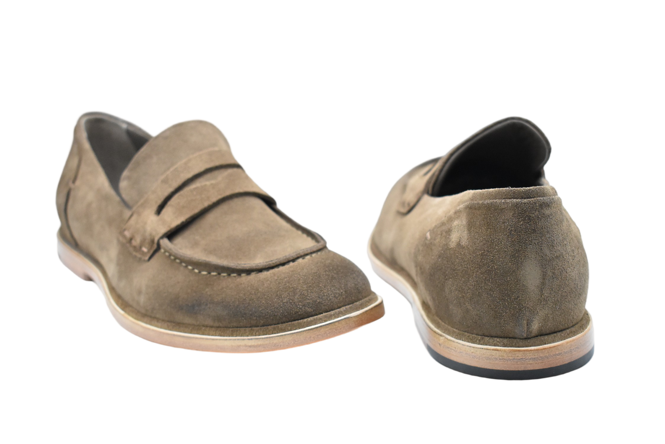 Classic Penny Loafers In Soft Suede With Minimalist Design