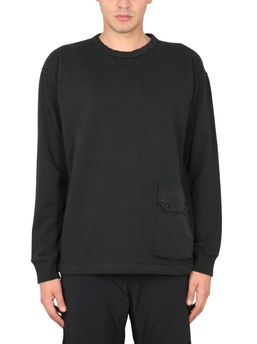 Relaxed Fit Black Cotton Sweatshirt