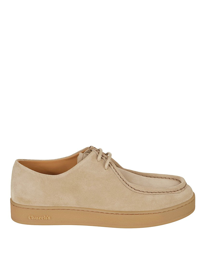 Suede Flat Shoes With Rounded Toe