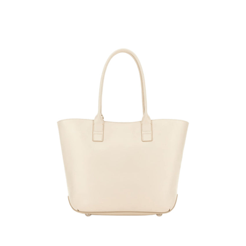 Ivory Leather Shopping Bag