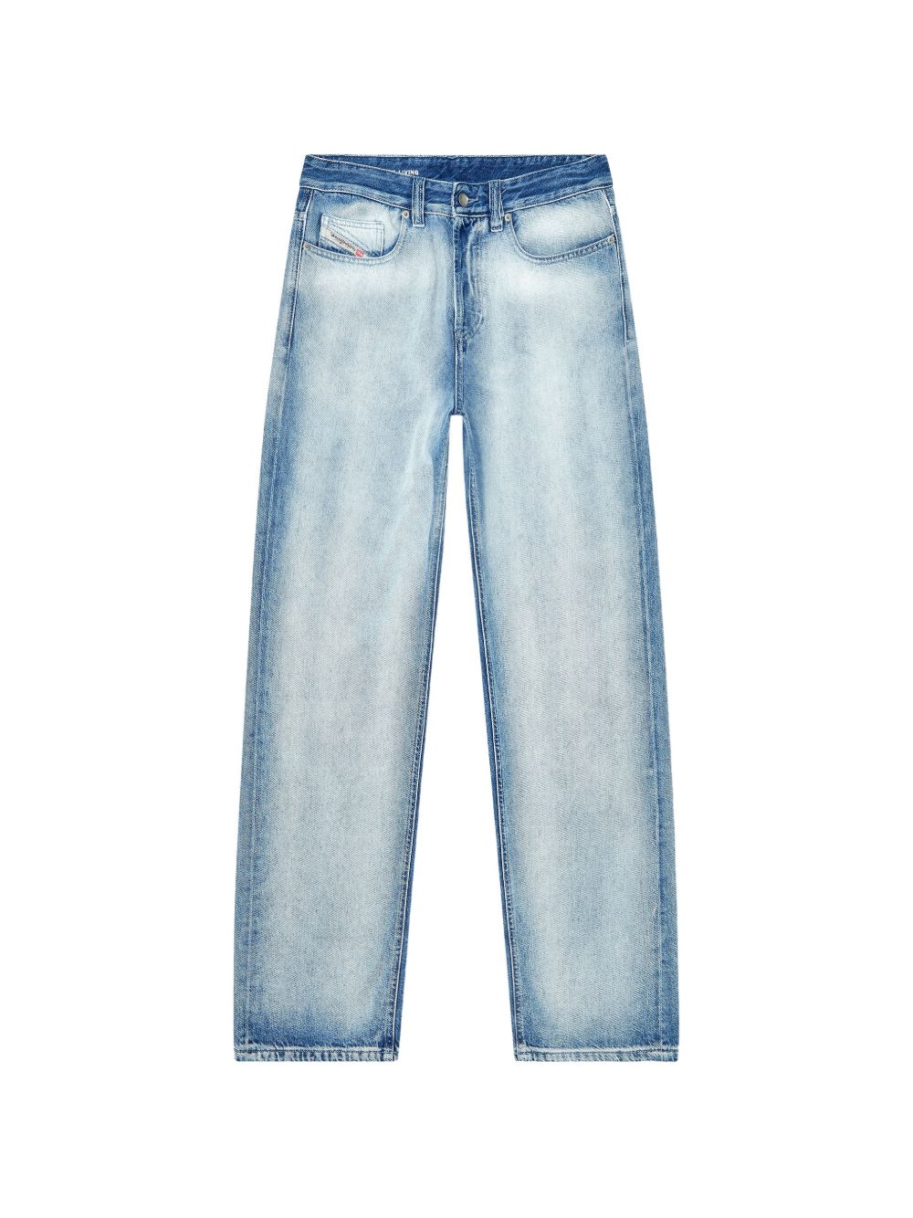 Wide-Leg Denim Jeans with Vintage Wash