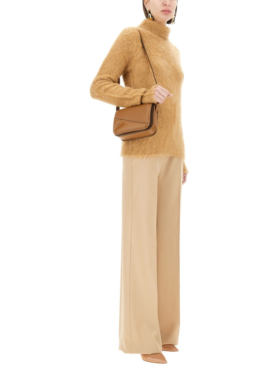 High-Waisted Wide-Leg Pants With Clean Front Design